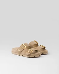 Suede strap slides