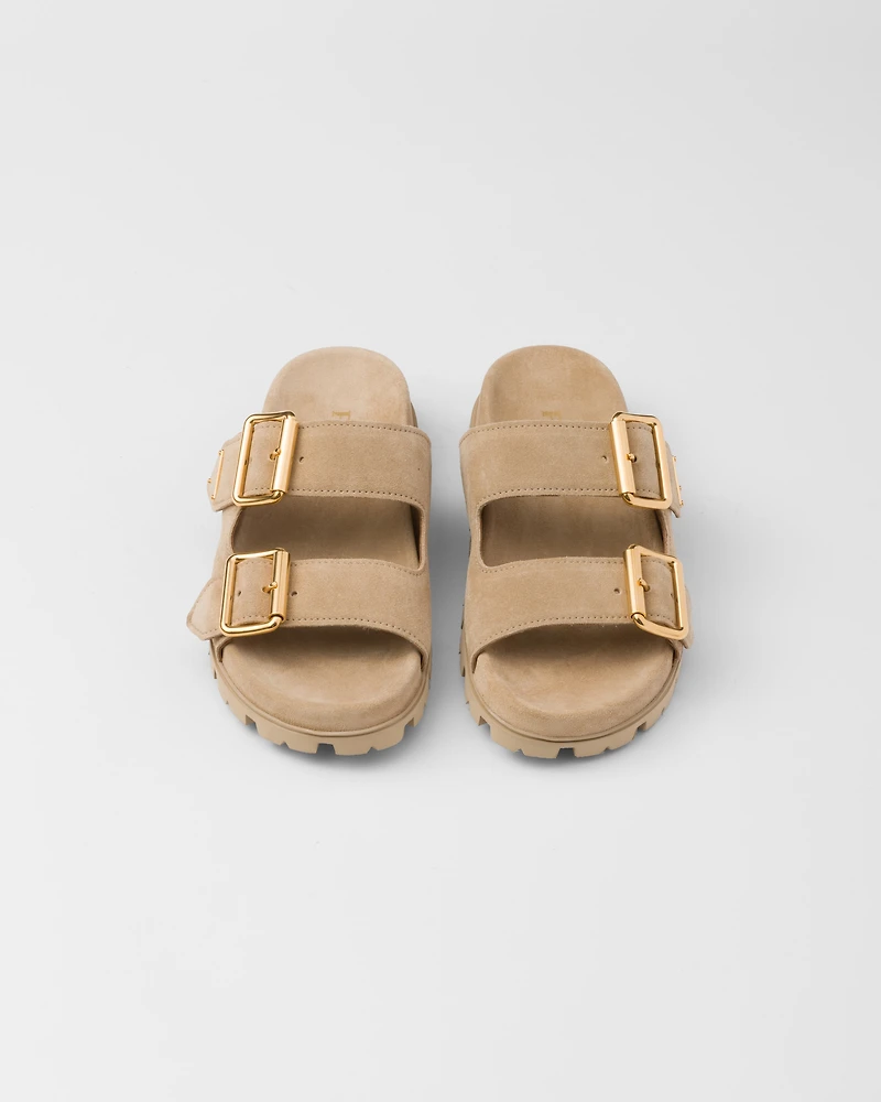 Suede strap slides