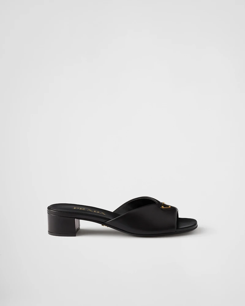 Padded nappa leather sandals