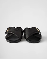 Padded nappa leather slides