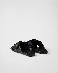 Padded nappa leather slides