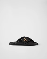 Padded nappa leather slides
