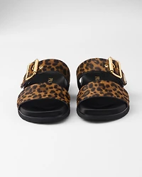 Printed leather slides