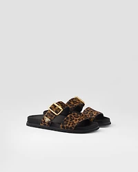 Printed leather slides