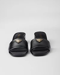 Saffiano patent leather sandals