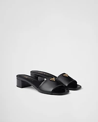 Saffiano patent leather sandals