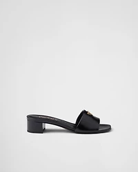 Saffiano patent leather sandals