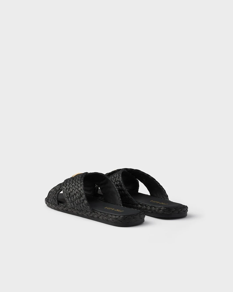 Raffia crisscross slides