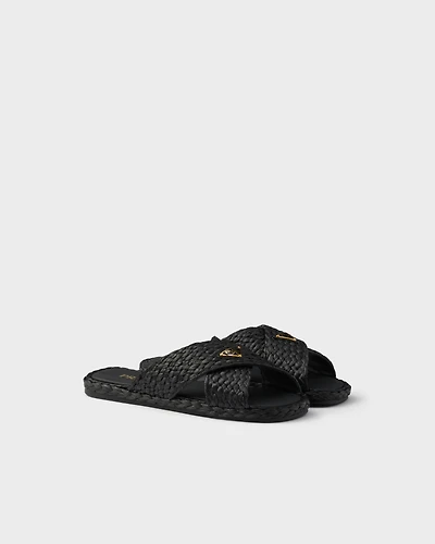Raffia crisscross slides