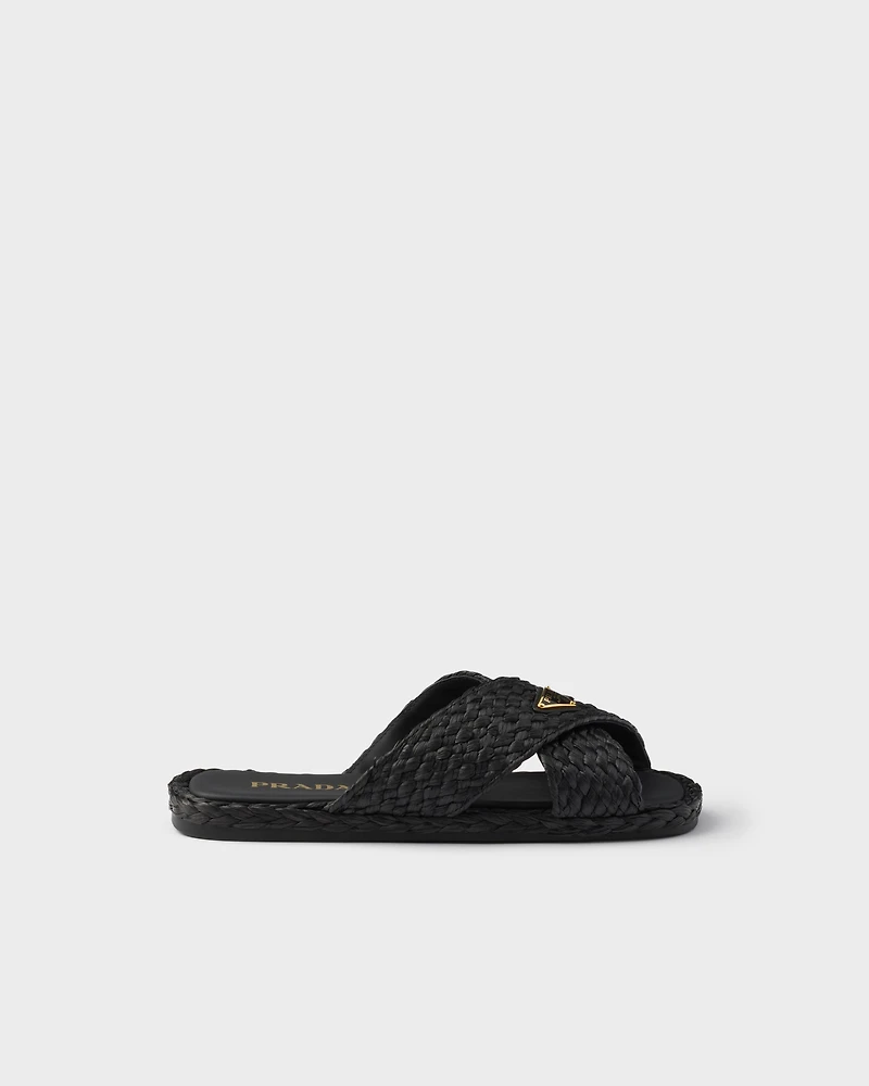 Raffia crisscross slides