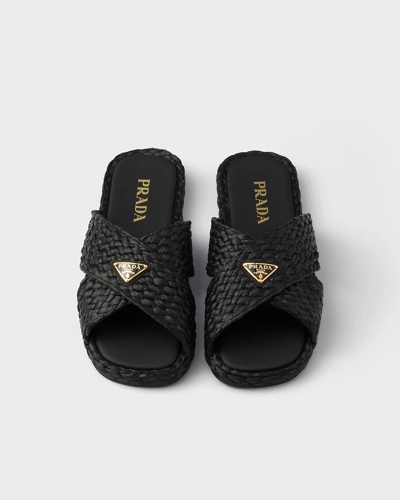 Raffia crisscross slides