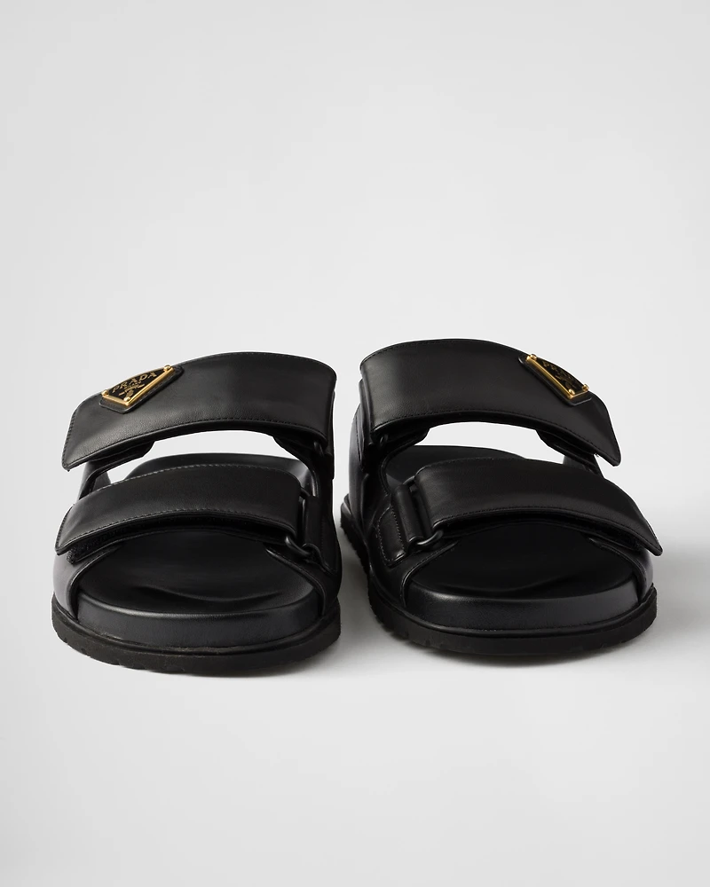 Nappa leather slides