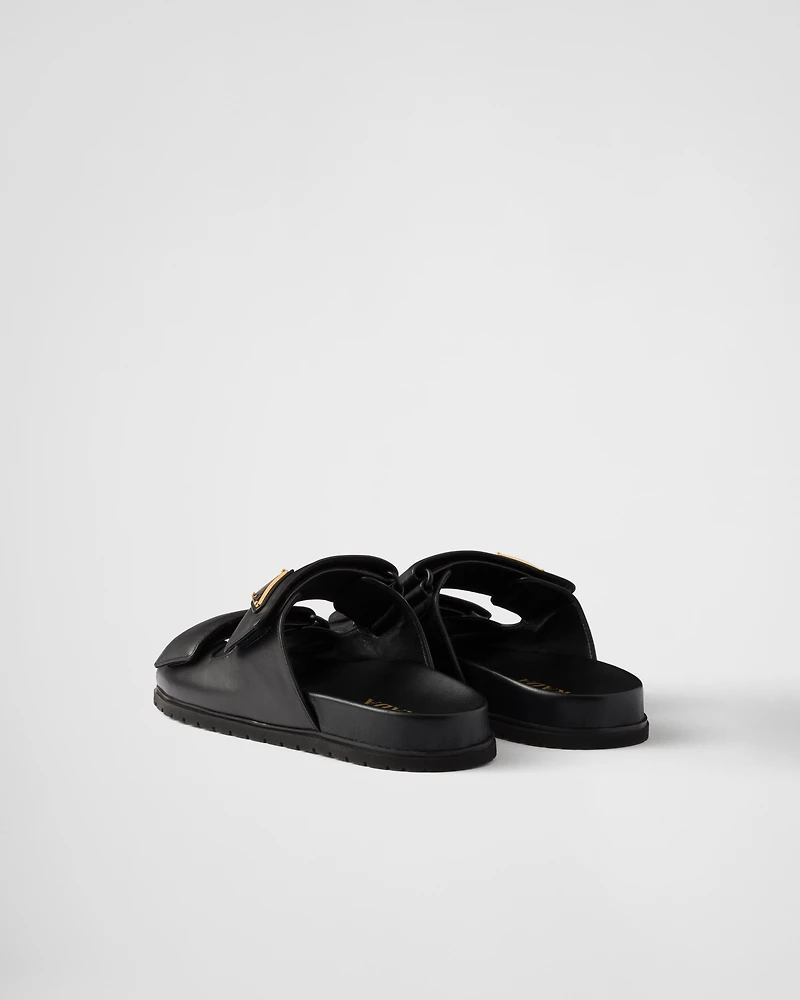 Nappa leather slides