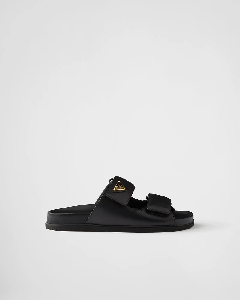 Nappa leather slides