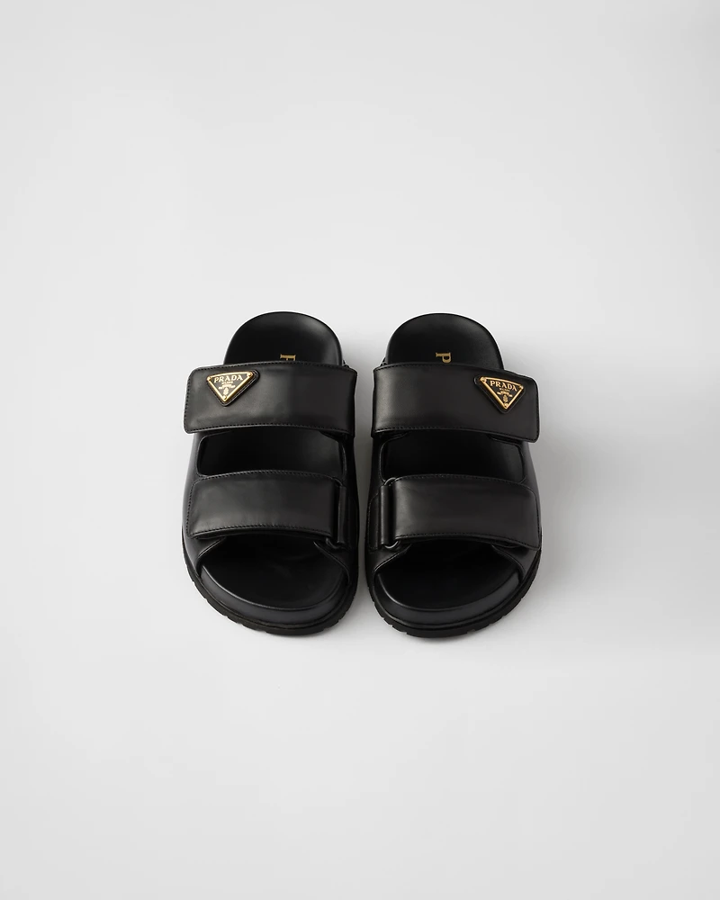 Nappa leather slides
