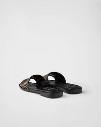 Nappa leather slides with studs