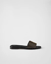Nappa leather slides with studs