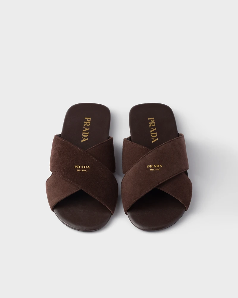 Suede slides