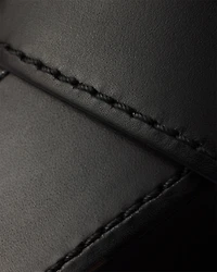 Leather crisscross slides with buckle