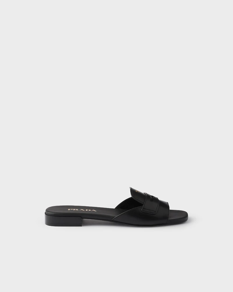 Leather slides