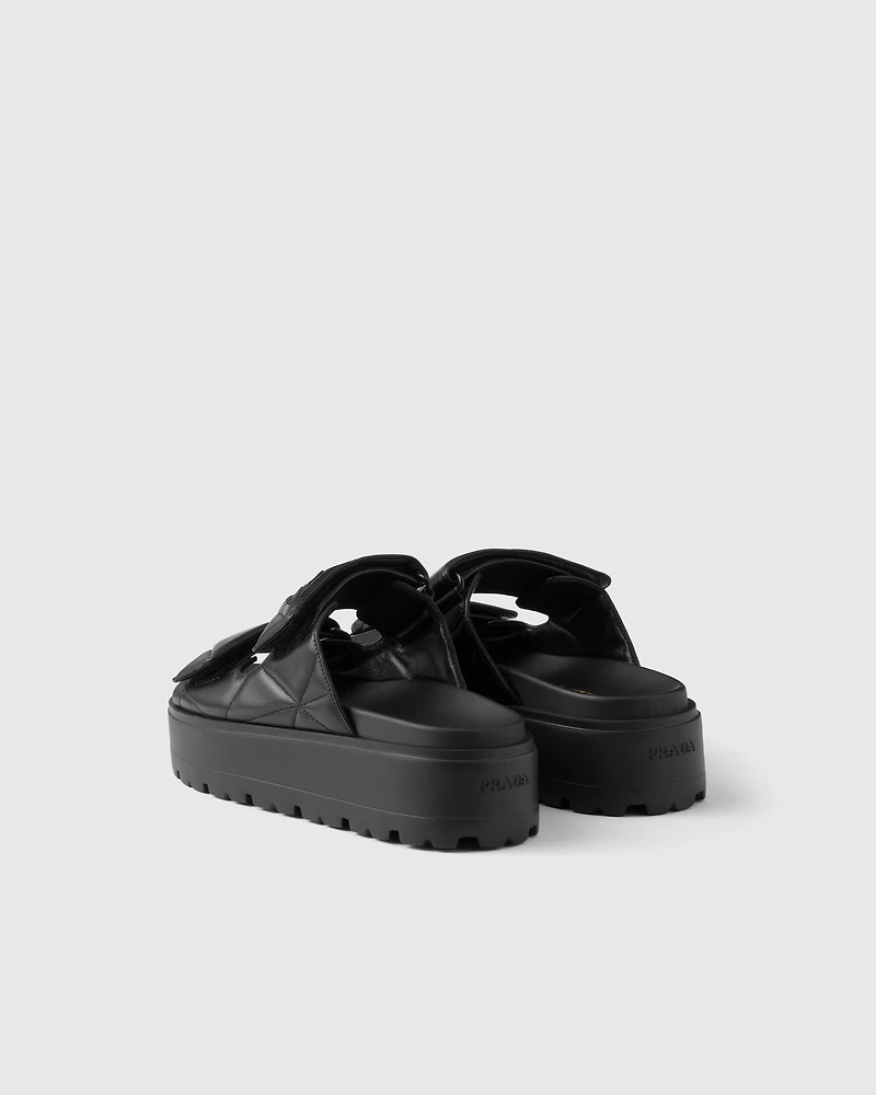 Padded nappa leather slides