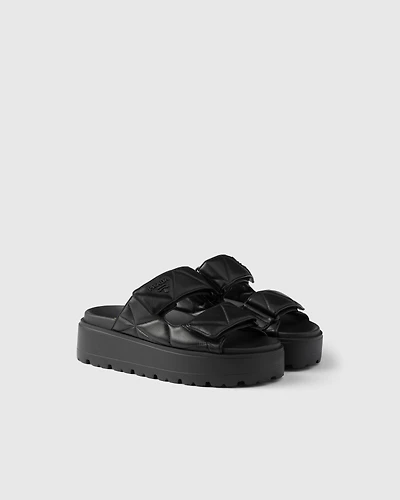 Padded nappa leather slides