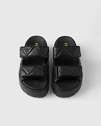 Padded nappa leather slides