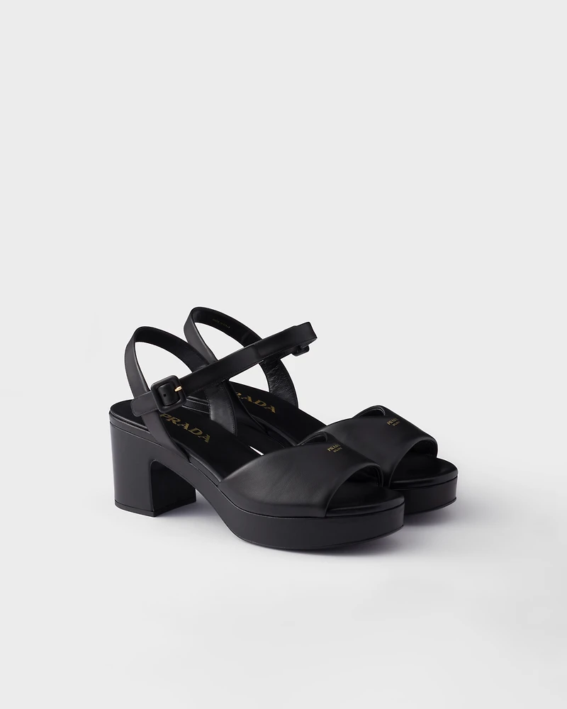 Padded nappa leather sandals