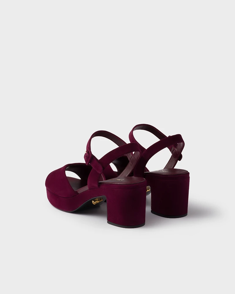 Padded suede sandals
