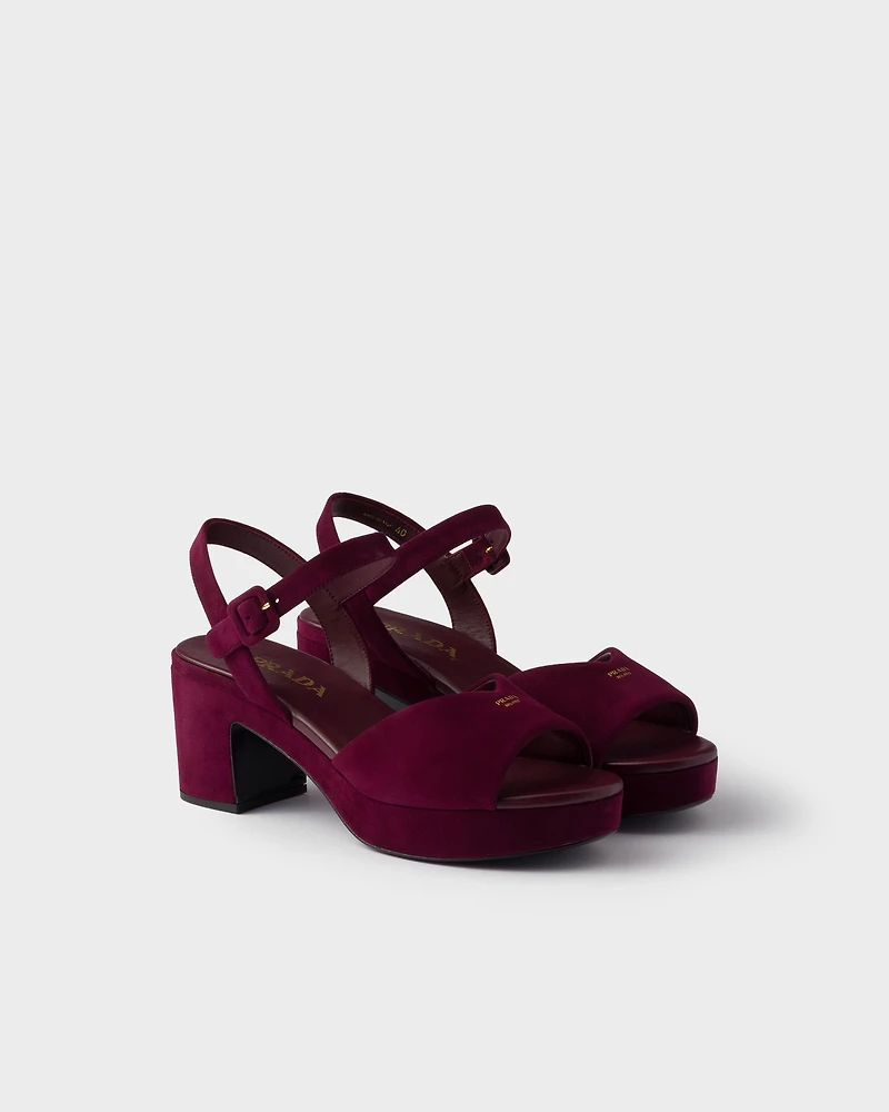Padded suede sandals