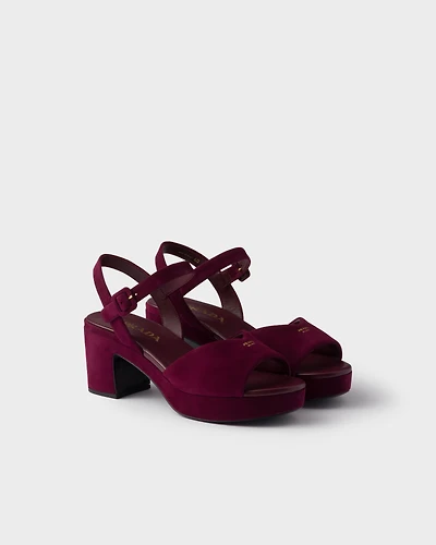 Padded suede sandals