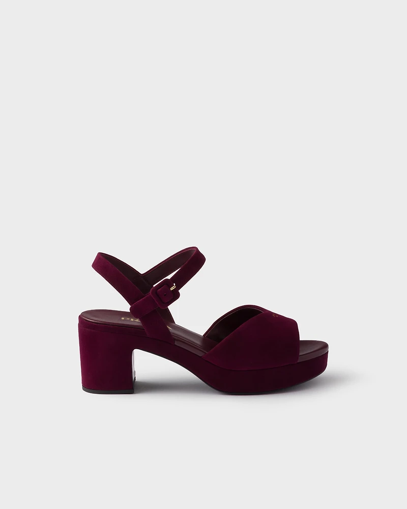 Padded suede sandals