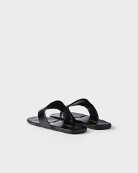Brushed leather thong sandals