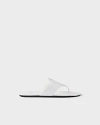 Brushed leather thong sandals