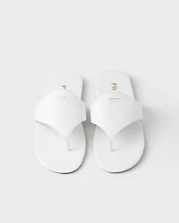 Brushed leather thong sandals