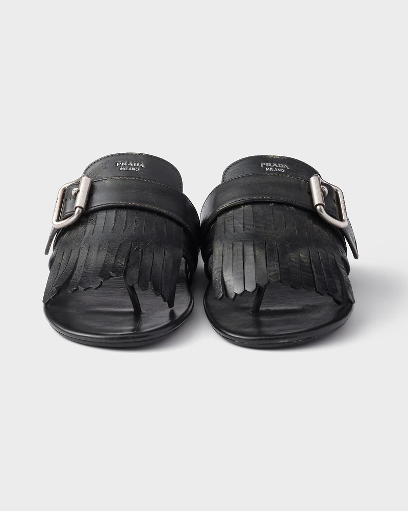 Shuffle leather thong sandals