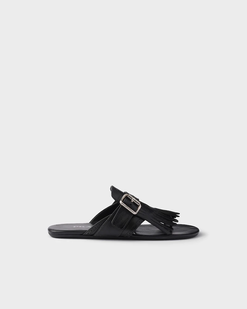 Shuffle leather thong sandals