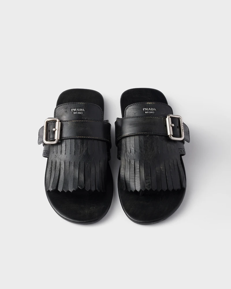 Shuffle leather thong sandals