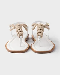Leather and cord thong sandals