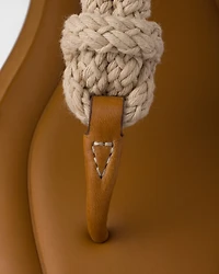 Leather and cord thong sandals