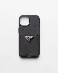Saffiano leather cover for iPhone 15