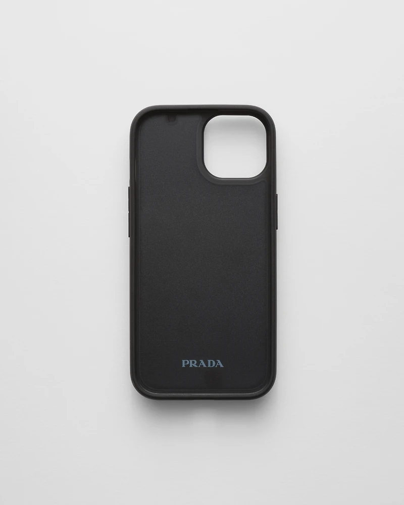 Saffiano leather cover for iPhone 15