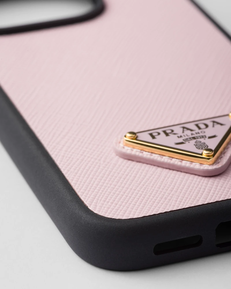 Saffiano leather cover for iPhone 15 Pro