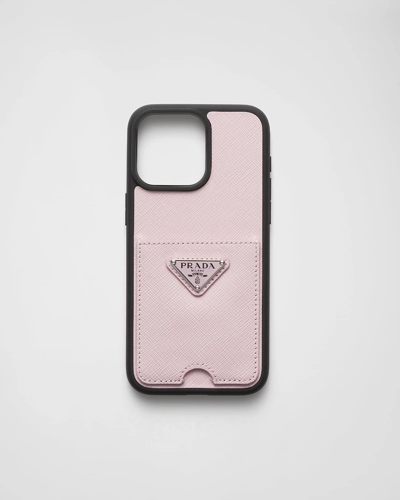 Saffiano leather cover for iPhone 15 Pro Max