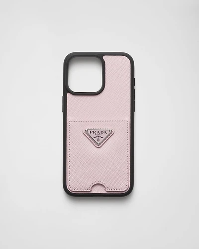 Saffiano leather cover for iPhone 15 Pro Max