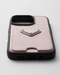 Saffiano leather case for iPhone 16 Pro