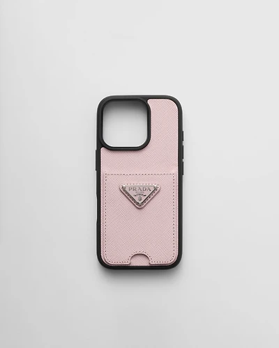 Saffiano leather case for iPhone 16 Pro