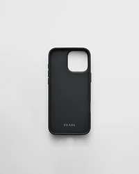 Saffiano leather case for iPhone 16 Pro Max