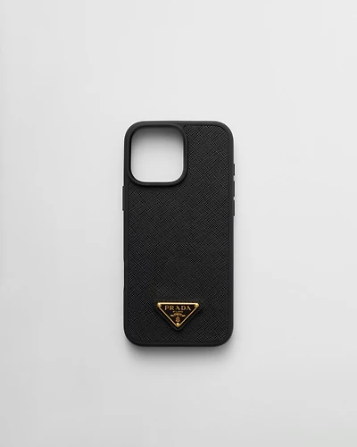 Saffiano leather case for iPhone 16 Pro Max