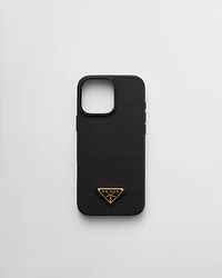 Saffiano leather case for iPhone 16 Pro Max